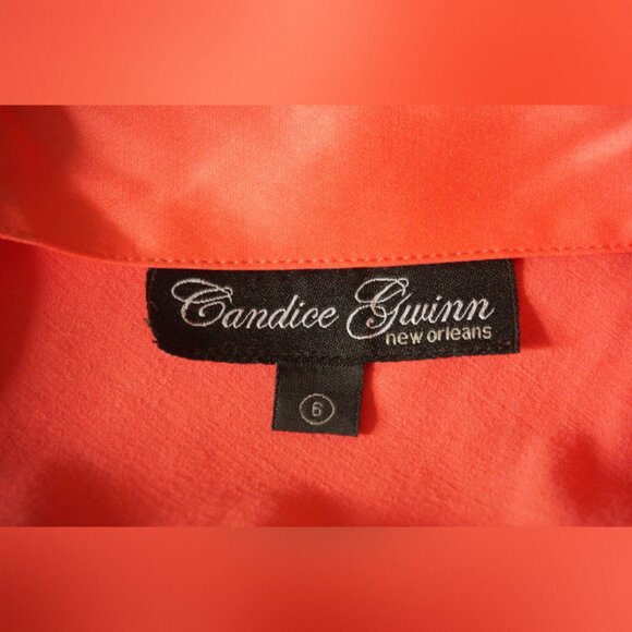 💖 Candice Gwinn New Orleans Coral Pin-Up Swing Dress 💖 - Picture 4 of 4